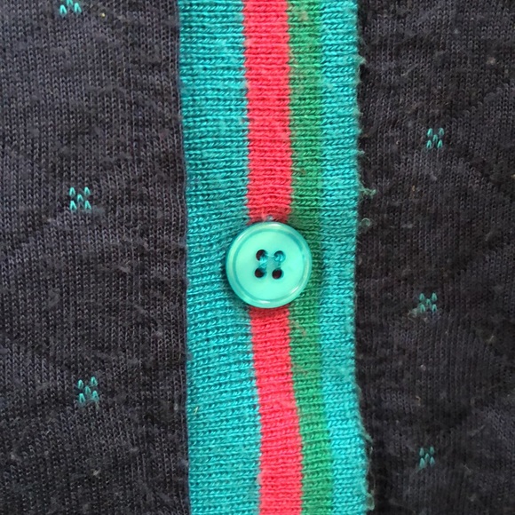 Vintage Gitano Quilted Button Down Cardigan Floral Liner Stripe Cuff Medium M - Picture 10 of 10